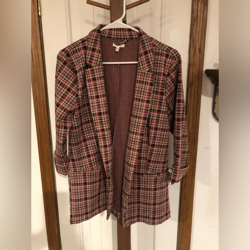 Maurices Plaid Blazer - Red and Black